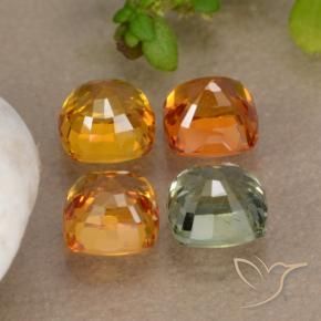 2,49 ct natürliche mehrfarbiger Saphir-Edelsteine, Kissenschliff, VS