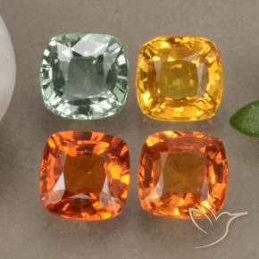 2,38 ct natürliche mehrfarbiger Saphir-Edelsteine, Kissenschliff, VS