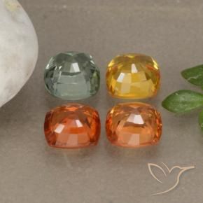 2,38 ct natürliche mehrfarbiger Saphir-Edelsteine, Kissenschliff, VS
