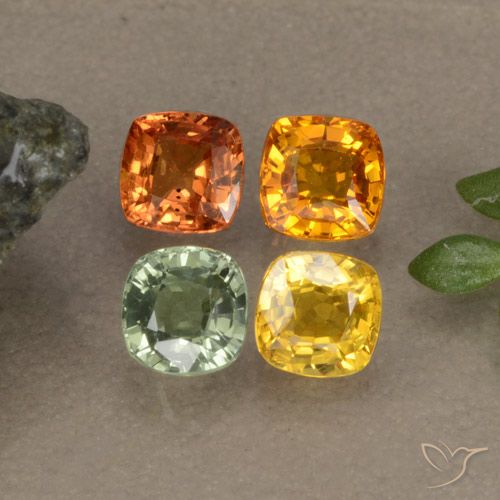 1,90 ct natürliche mehrfarbiger Saphir-Edelsteine, Kissenschliff, VS