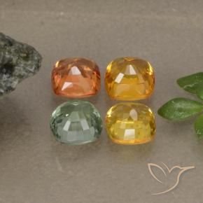 1,90 ct natürliche mehrfarbiger Saphir-Edelsteine, Kissenschliff, VS