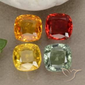 2,24 ct natürliche mehrfarbiger Saphir-Edelsteine, Kissenschliff, VS