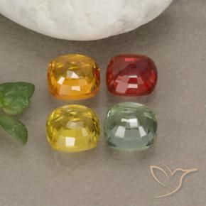 2,24 ct natürliche mehrfarbiger Saphir-Edelsteine, Kissenschliff, VS