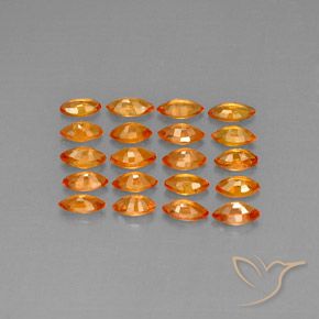 4.36 ct natürliche tieforange Saphir-Edelsteine, Marquise, VVS-VS