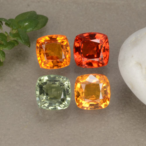 1,99 ct natürliche mehrfarbiger Saphir-Edelsteine, Kissenschliff, VS