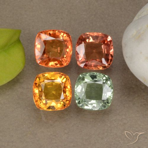 2,22 ct natürliche mehrfarbiger Saphir-Edelsteine, Kissenschliff, VS