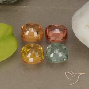 2,22 ct natürliche mehrfarbiger Saphir-Edelsteine, Kissenschliff, VS