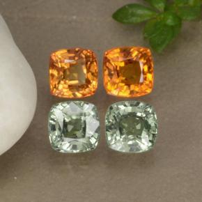 2,19 ct natürliche mehrfarbiger Saphir-Edelsteine, Kissenschliff, VS