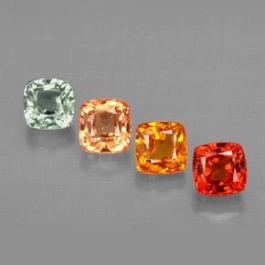 2,42 ct natürliche mehrfarbiger Saphir-Edelsteine, Kissenschliff, VVS-VS