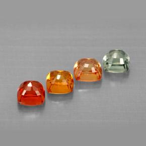 2,42 ct natürliche mehrfarbiger Saphir-Edelsteine, Kissenschliff, VVS-VS