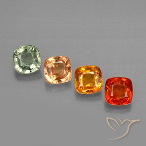 1,98 ct natürliche mehrfarbiger Saphir-Edelsteine, Kissenschliff, VVS-VS