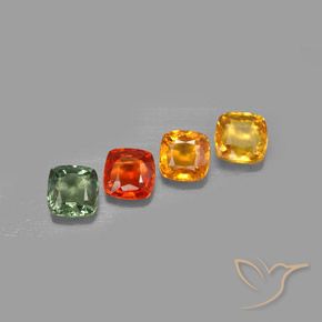 2,28 ct natürliche mehrfarbiger Saphir-Edelsteine, Kissenschliff, VVS-VS