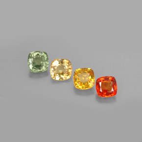 1,67 ct natürliche mehrfarbiger Saphir-Edelsteine, Kissenschliff, VVS-VS