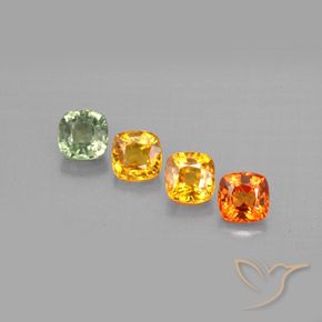 1,85 ct natürliche mehrfarbiger Saphir-Edelsteine, Kissenschliff, VVS-VS