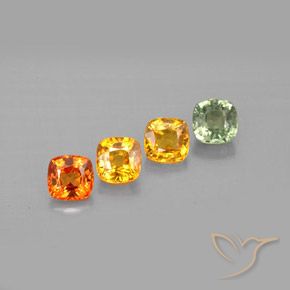 1,85 ct natürliche mehrfarbiger Saphir-Edelsteine, Kissenschliff, VVS-VS