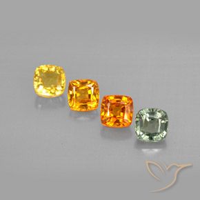2,10 ct natürliche mehrfarbiger Saphir-Edelsteine, Kissenschliff, VVS-VS
