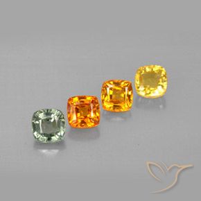 2,10 ct natürliche mehrfarbiger Saphir-Edelsteine, Kissenschliff, VVS-VS