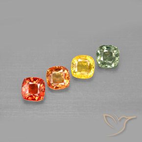 2,19 ct natürliche mehrfarbiger Saphir-Edelsteine, Kissenschliff, VVS-VS