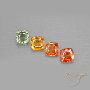1,95 ct natürliche mehrfarbiger Saphir-Edelsteine, Kissenschliff, VVS-VS