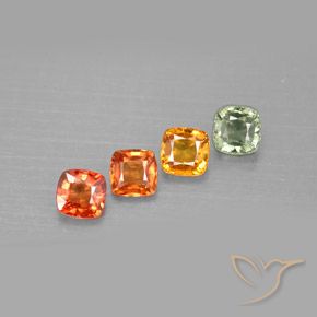 1,95 ct natürliche mehrfarbiger Saphir-Edelsteine, Kissenschliff, VVS-VS