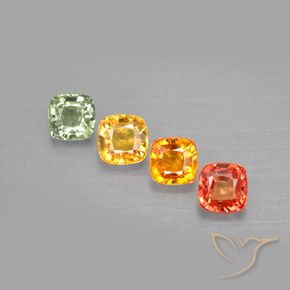 2,64 ct natürliche mehrfarbiger Saphir-Edelsteine, Kissenschliff, VVS-VS