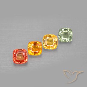 2,64 ct natürliche mehrfarbiger Saphir-Edelsteine, Kissenschliff, VVS-VS