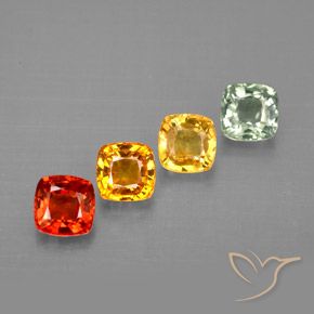 1,96 ct natürliche mehrfarbiger Saphir-Edelsteine, Kissenschliff, VVS-VS