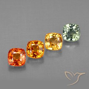 2,15 ct natürliche mehrfarbiger Saphir-Edelsteine, Kissenschliff, VVS-VS