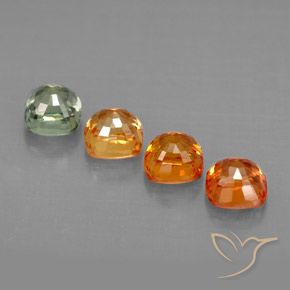 2,15 ct natürliche mehrfarbiger Saphir-Edelsteine, Kissenschliff, VVS-VS