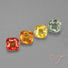 1,66 ct natürliche mehrfarbiger Saphir-Edelsteine, Kissenschliff, VVS-VS