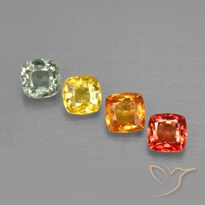 1,66 ct natürliche mehrfarbiger Saphir-Edelsteine, Kissenschliff, VVS-VS