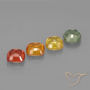 1,66 ct natürliche mehrfarbiger Saphir-Edelsteine, Kissenschliff, VVS-VS
