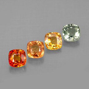 1,94 ct natürliche mehrfarbiger Saphir-Edelsteine, Kissenschliff, VVS-VS