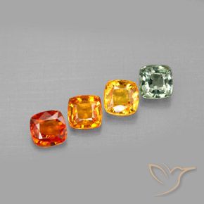 2,49 ct natürliche mehrfarbiger Saphir-Edelsteine, Kissenschliff, VVS-VS