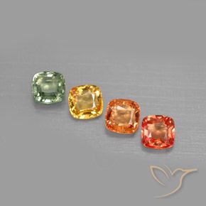 2,21 ct natürliche mehrfarbiger Saphir-Edelsteine, Kissenschliff, VVS-VS