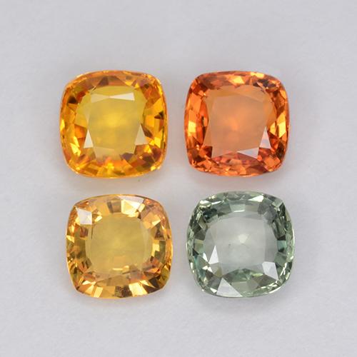 2,22 ct natürliche mehrfarbiger Saphir-Edelsteine, Kissenschliff, VVS-VS