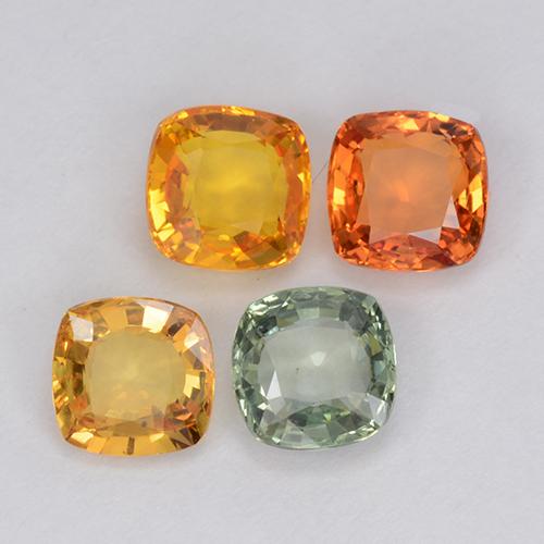 2,22 ct natürliche mehrfarbiger Saphir-Edelsteine, Kissenschliff, VVS-VS