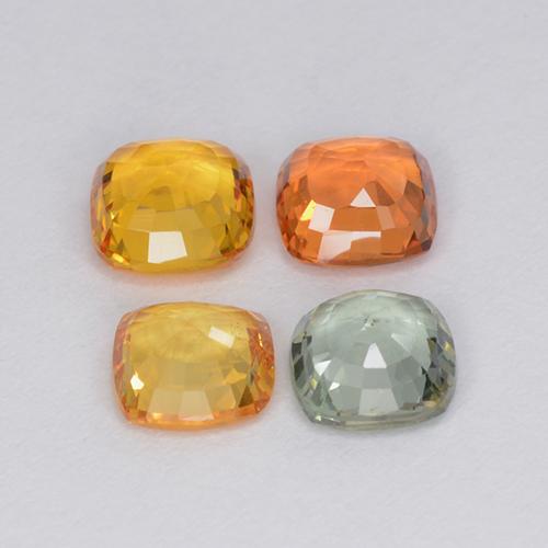 2,22 ct natürliche mehrfarbiger Saphir-Edelsteine, Kissenschliff, VVS-VS