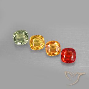 2,38 ct natürliche mehrfarbiger Saphir-Edelsteine, Kissenschliff, VVS-VS