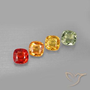 2,38 ct natürliche mehrfarbiger Saphir-Edelsteine, Kissenschliff, VVS-VS