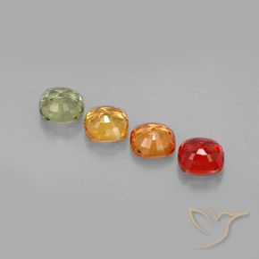 2,38 ct natürliche mehrfarbiger Saphir-Edelsteine, Kissenschliff, VVS-VS