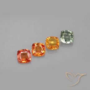 1,49 ct natürliche mehrfarbiger Saphir-Edelsteine, Kissenschliff, VVS-VS