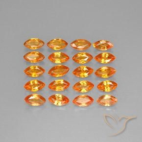 4.81 ct natürliche tieforange Saphir-Edelsteine, Marquise, VVS-VS