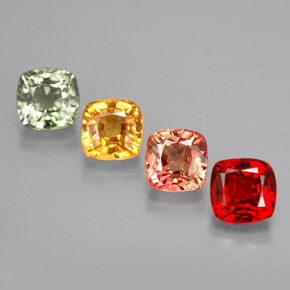 2,21 ct natürliche mehrfarbiger Saphir-Edelsteine, Kissenschliff, VVS-VS