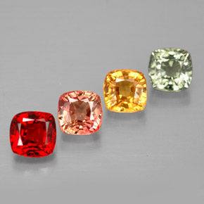 2,21 ct natürliche mehrfarbiger Saphir-Edelsteine, Kissenschliff, VVS-VS