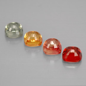2,21 ct natürliche mehrfarbiger Saphir-Edelsteine, Kissenschliff, VVS-VS