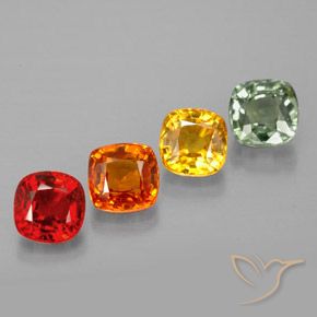 2,51 ct natürliche mehrfarbiger Saphir-Edelsteine, Kissenschliff, VVS-VS