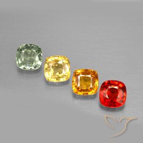 1,92 ct natürliche mehrfarbiger Saphir-Edelsteine, Kissenschliff, VVS