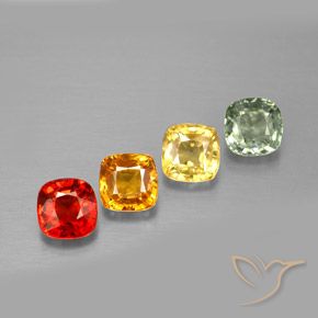 1,92 ct natürliche mehrfarbiger Saphir-Edelsteine, Kissenschliff, VVS