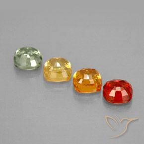 1,92 ct natürliche mehrfarbiger Saphir-Edelsteine, Kissenschliff, VVS
